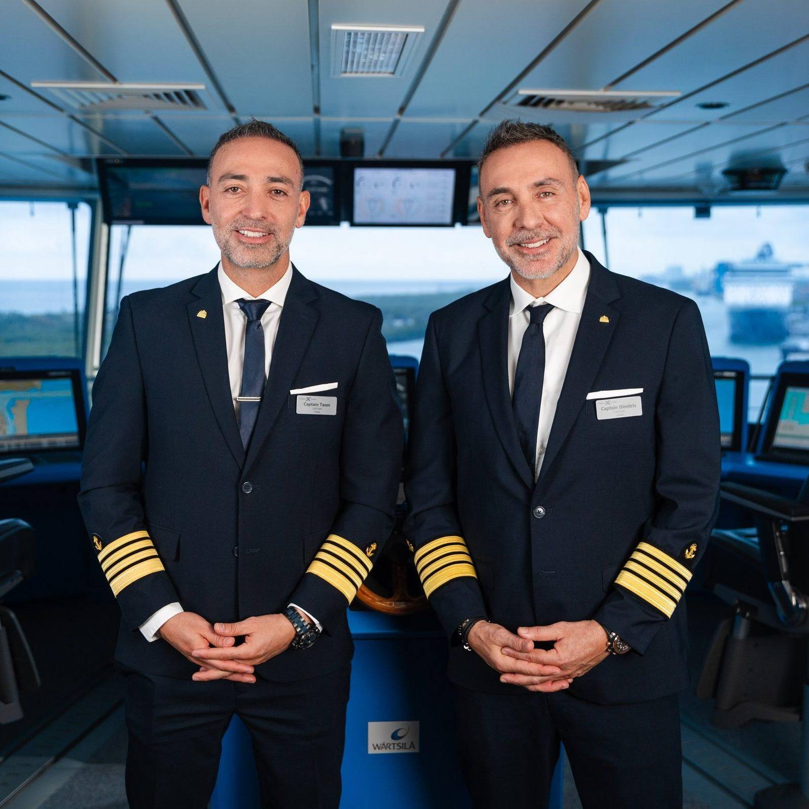Captain Dimitrios & Tasos Kafetzis of Celebrity Ascent - © Copyright: Celebrity Cruises
